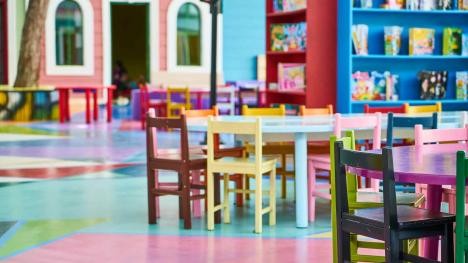 Children's tables in the kindergarten