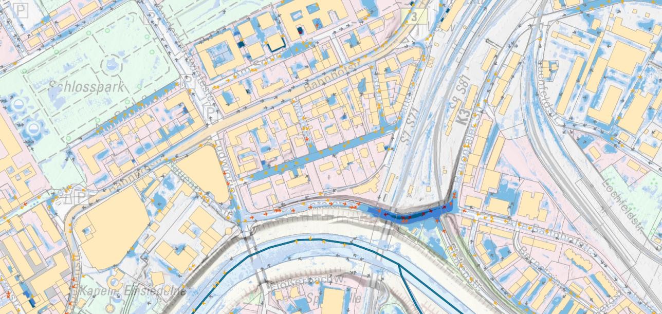 Die SRGK dienen der Beurteilung der Gefährdungssituation und der Visualisierung von Gefahrenstellen bzw. Risiken auf Ihrer Liegenschaft und an Ihrem Gebäude. Sie bilden die Grundlage für die Planung der zu treffenden Vorsorgemaßnahmen. Eine Karte