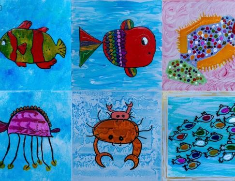 kunstvoll gestalteten Fliesen aus Alohra und Natura