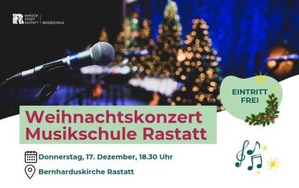 "O du fröhliche": Die Städtische Musikschule veranstaltet am 17. Dezember in der Bernharduskirche ihr traditionelles Weihnachtskonzert. Plakat: Isabelle Swoch-Joyon/Stadt Rastatt Plakat: Isabelle Swoch-Joyon/Stadt Rastatt