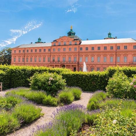 Garden with Rastatt Castle in the background