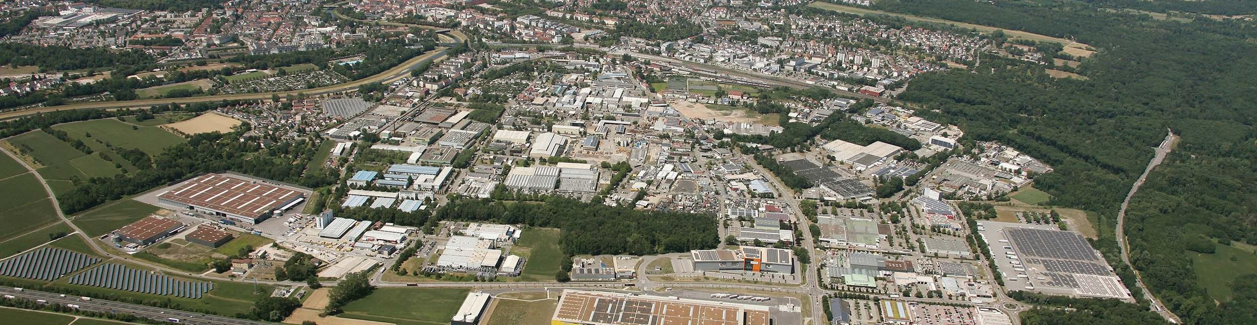 Luftaufnahme Gewerbegebiet Rastatt