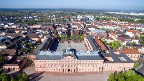 Aerial view city center city Rastatt
