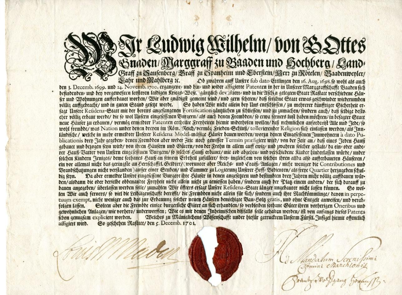 Document de 1701.