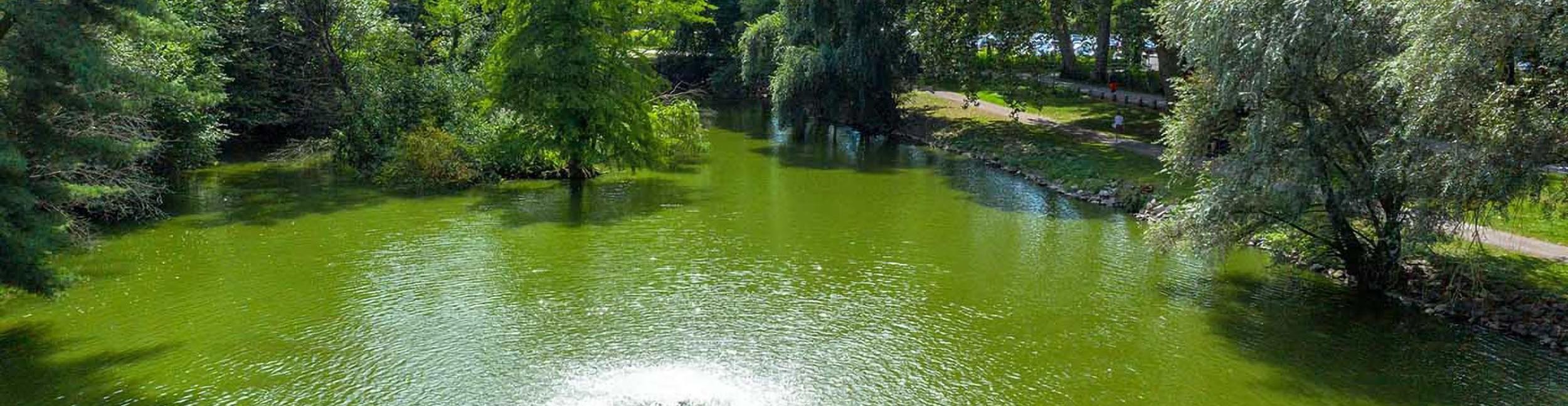 Aerial view of Rastatt city park