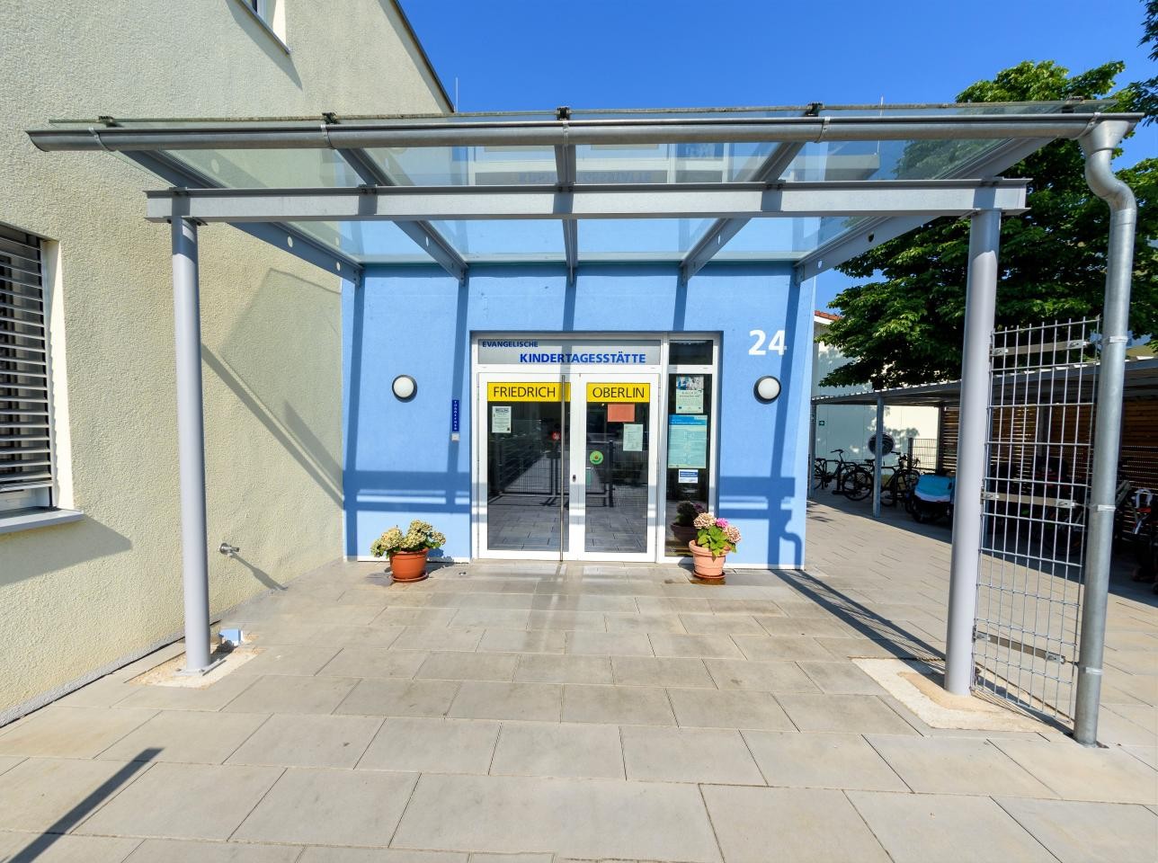 Kita Friedrich Oberlin. Foto: Gerhard Dinger Eingang Kita Friedrich Oberlin
