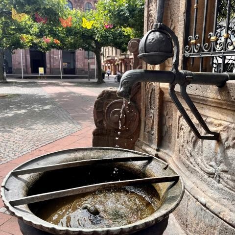 Aus dem Nepomukbrunnen in Rastatt fließt Trinkwasser. Foto: Stadt Rastatt/Heike Dießelberg Nepomukbrunnen in Rastatt