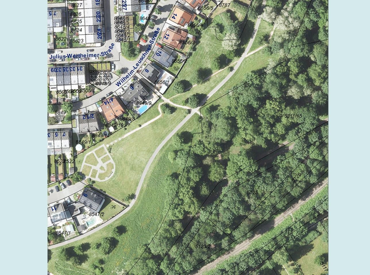 Luftbild Grünanlage Südring. Foto: Stadt Rastatt Luftbild Grünanlage Südring