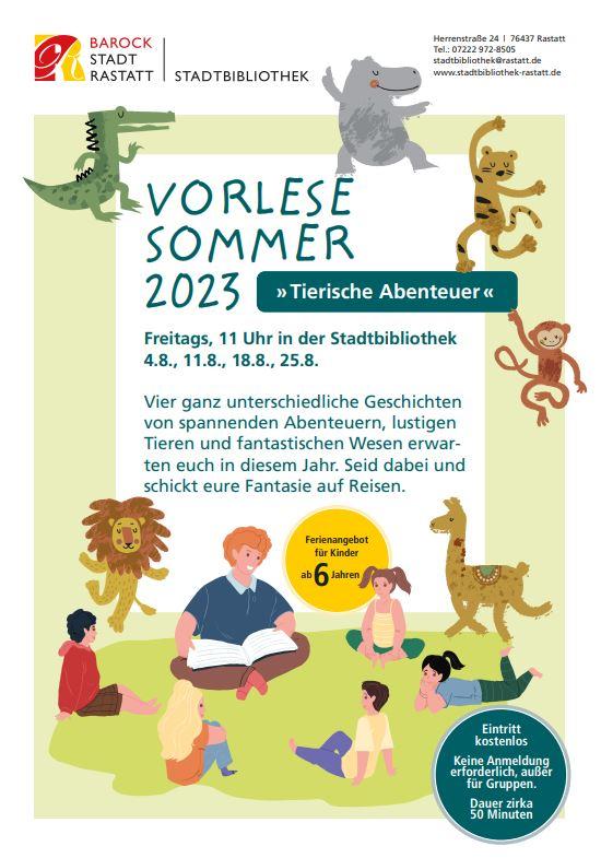 Kinder sitzen um eine Person, die vorliest