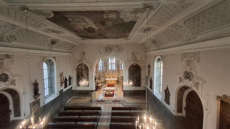 Innenraum der Berharduskirche von der Empore aus.