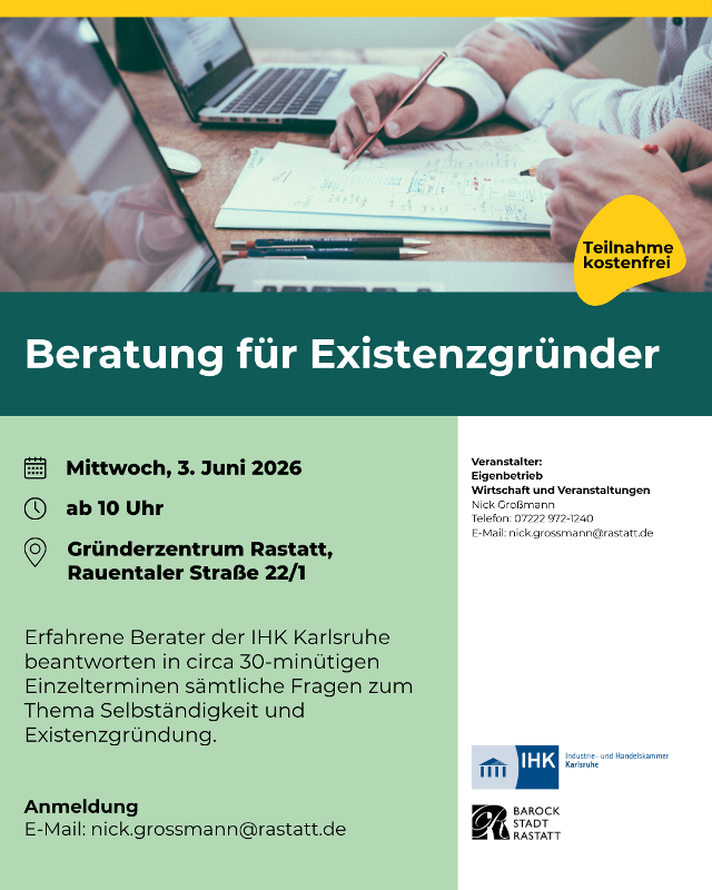Plakat zu Beratung für Existenzgründer