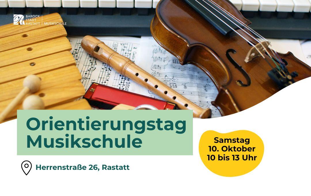Foto mit verschiedenen Instrumenten - von Geige über Keyboard und Blockflöte bis Glockenspiel.