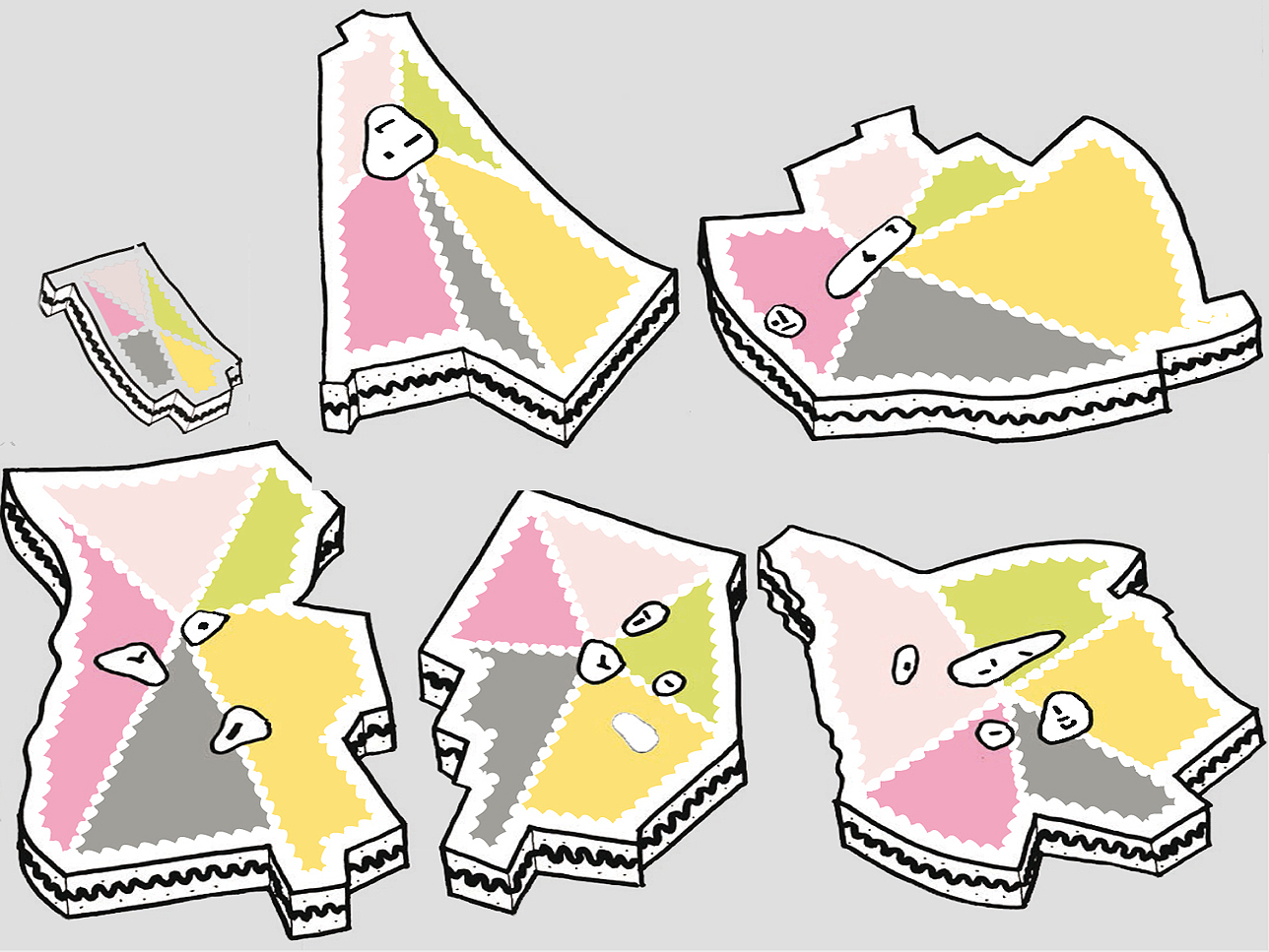 Graphique avec cartes des quartiers de Rastatt