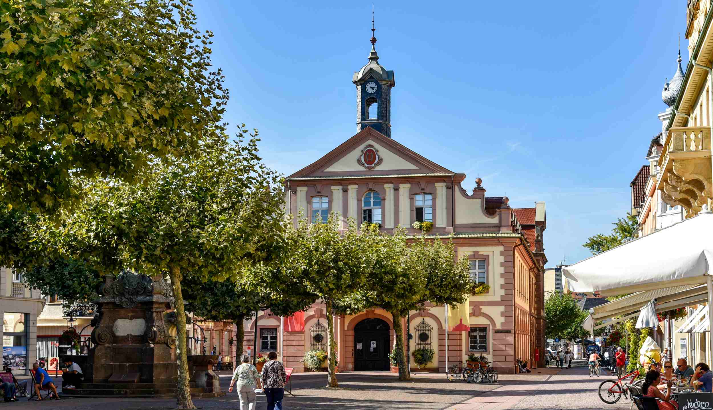Historic town hall with market square in Rastatt
