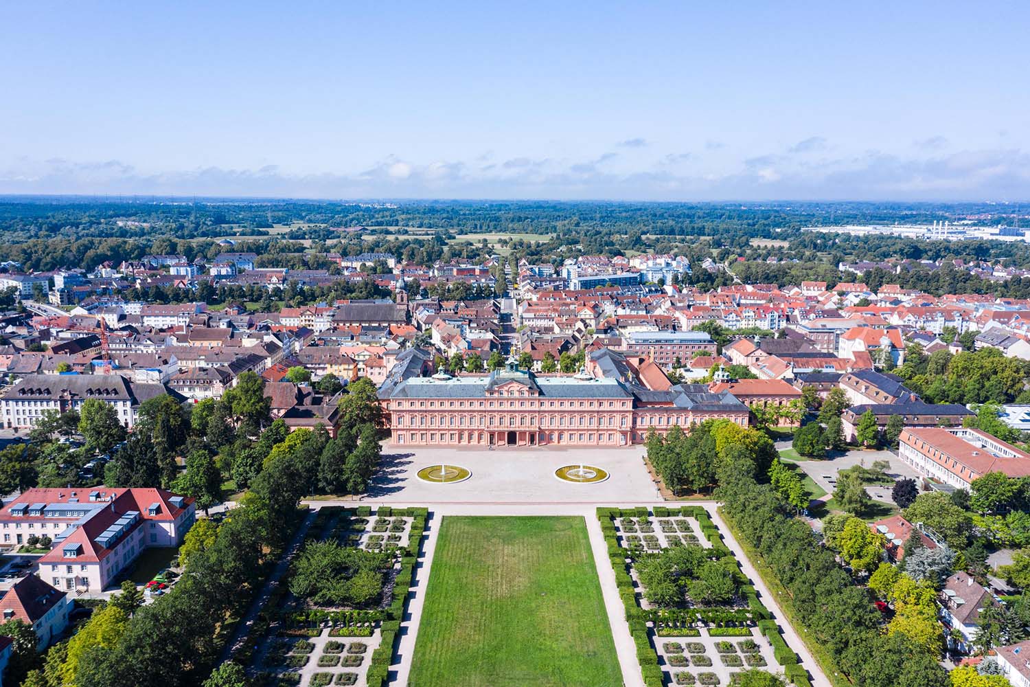 Vue aérienne du château de Rastatt