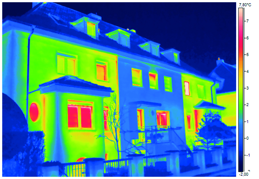 Thermografie-Messung an einem Haus