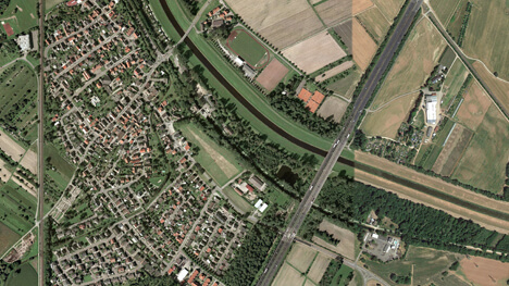 Luftbild Niederbühl mit Feldern und Häusern