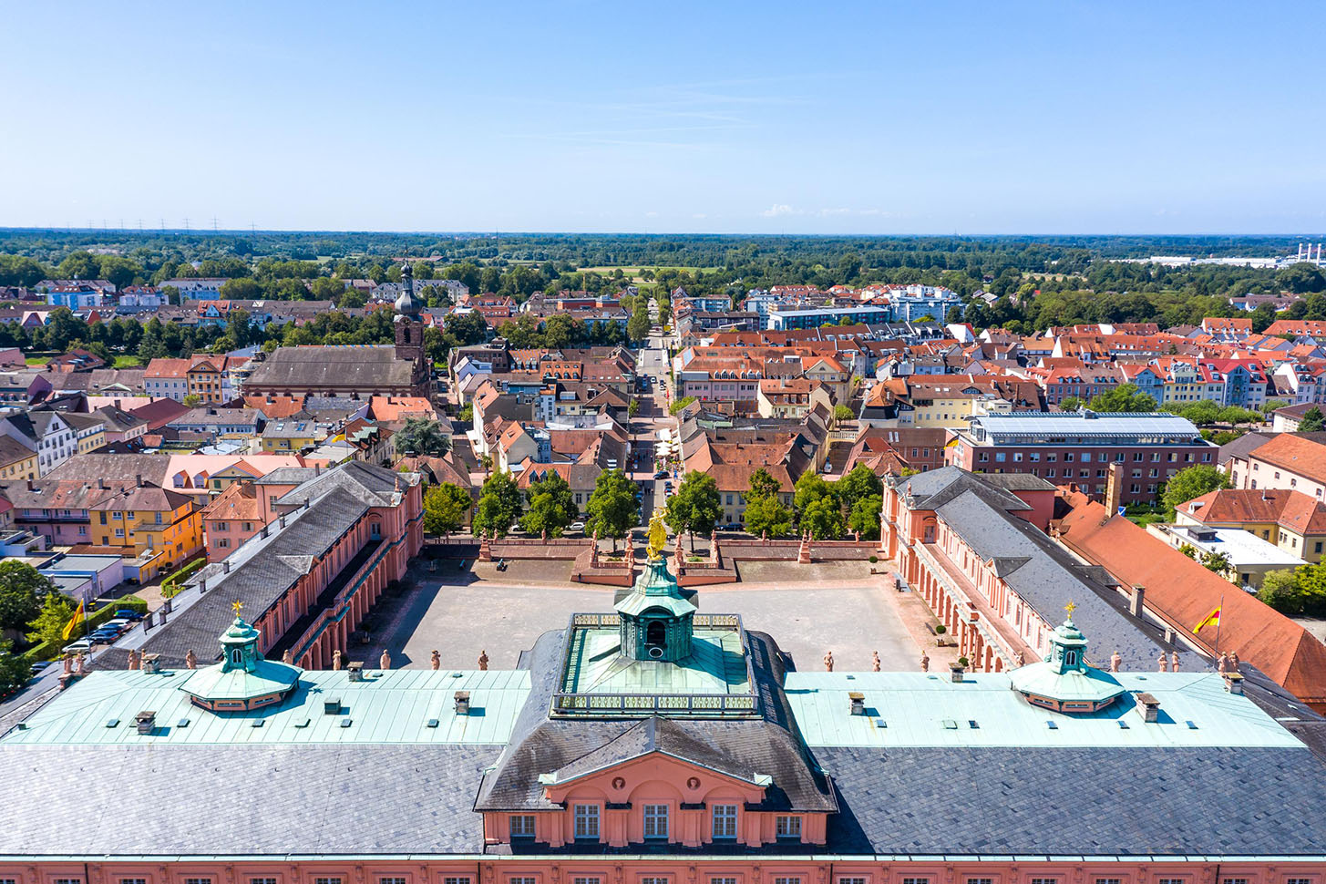 Aerial view Rastatt castle city center